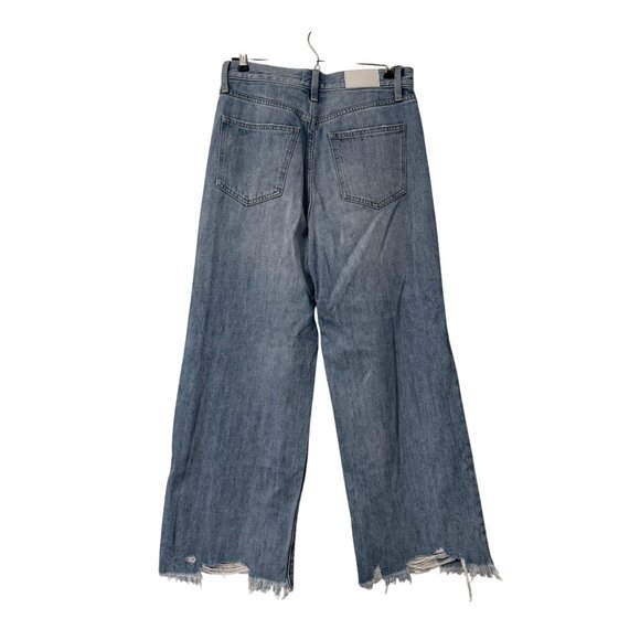 Pistola Loretta Distressed Raw Hem Wide Leg Light Wash Jeans Womens Size 27 - Picture 5 of 5